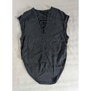 Scotch & Soda Sleeveless Gray Top Lace Up Sz 1 (Women's S) Minimalist Neutral